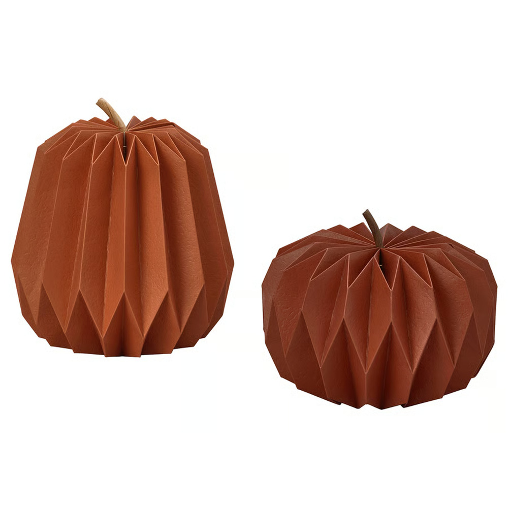 IKEA HÖSTAGILLE Decoration Pumpkin, 2 Set, Paper Mixed Colors (906.003.66) NEW